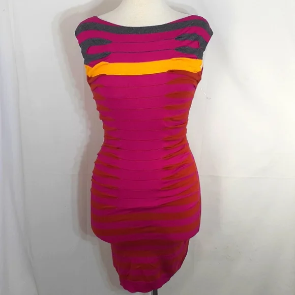 ted baker pink and orange dress Ted Baker Orange Pink Sheath Mini Dress